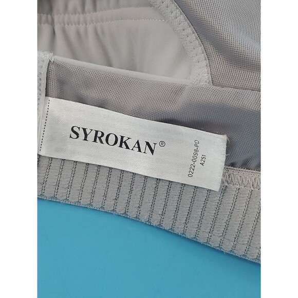 Syrokan Sports Bra Women's 42 DD Grey Mesh Detail Racerback Adjustable Straps - Picture 7 of 9